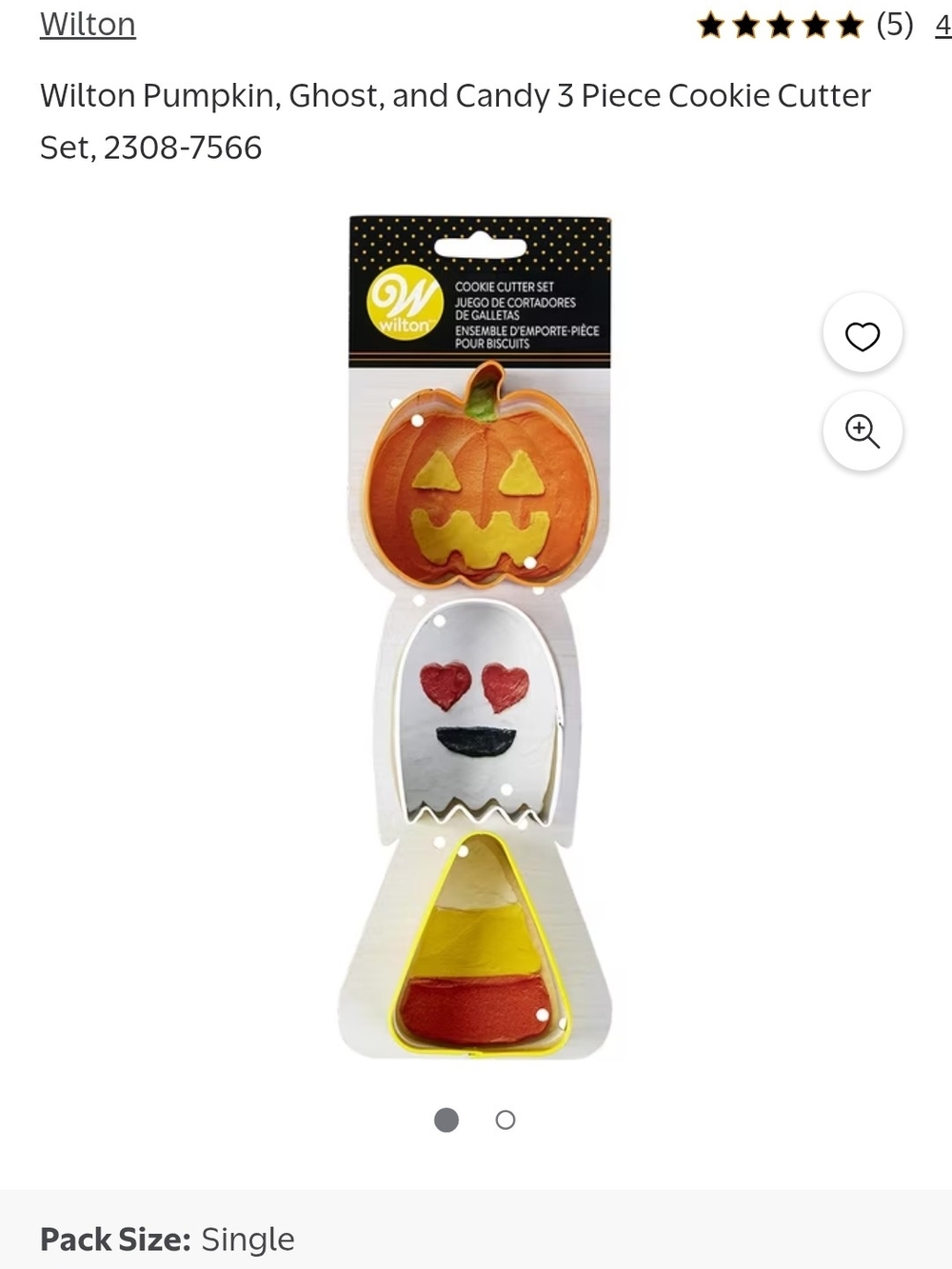 Wilton Halloween Cookie Cutter Set - Orange, White, Yellow Baking Kitchenware